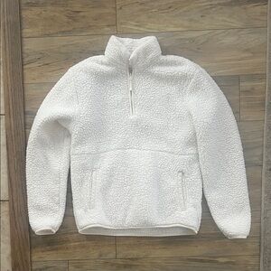 Wondershop Men's Zip Up White Sherpa Sweater
